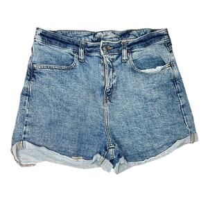 Wild Fable High Rise Short Jean Blue Denim Raw Hem Cotton Stretch Sz 12 31R